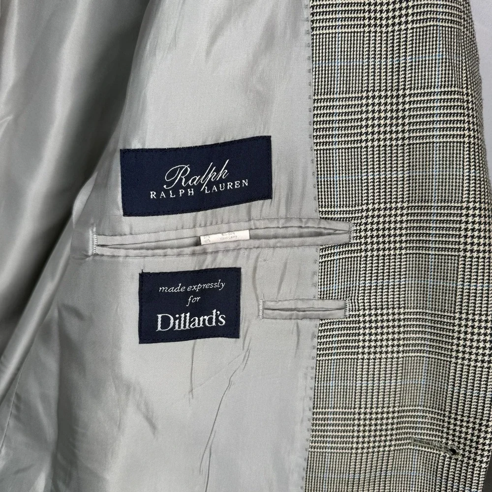 Vintage RRL Ralph Lauren Silk/Wool Plaid Blazer Jacket‎ 48R Union Made
